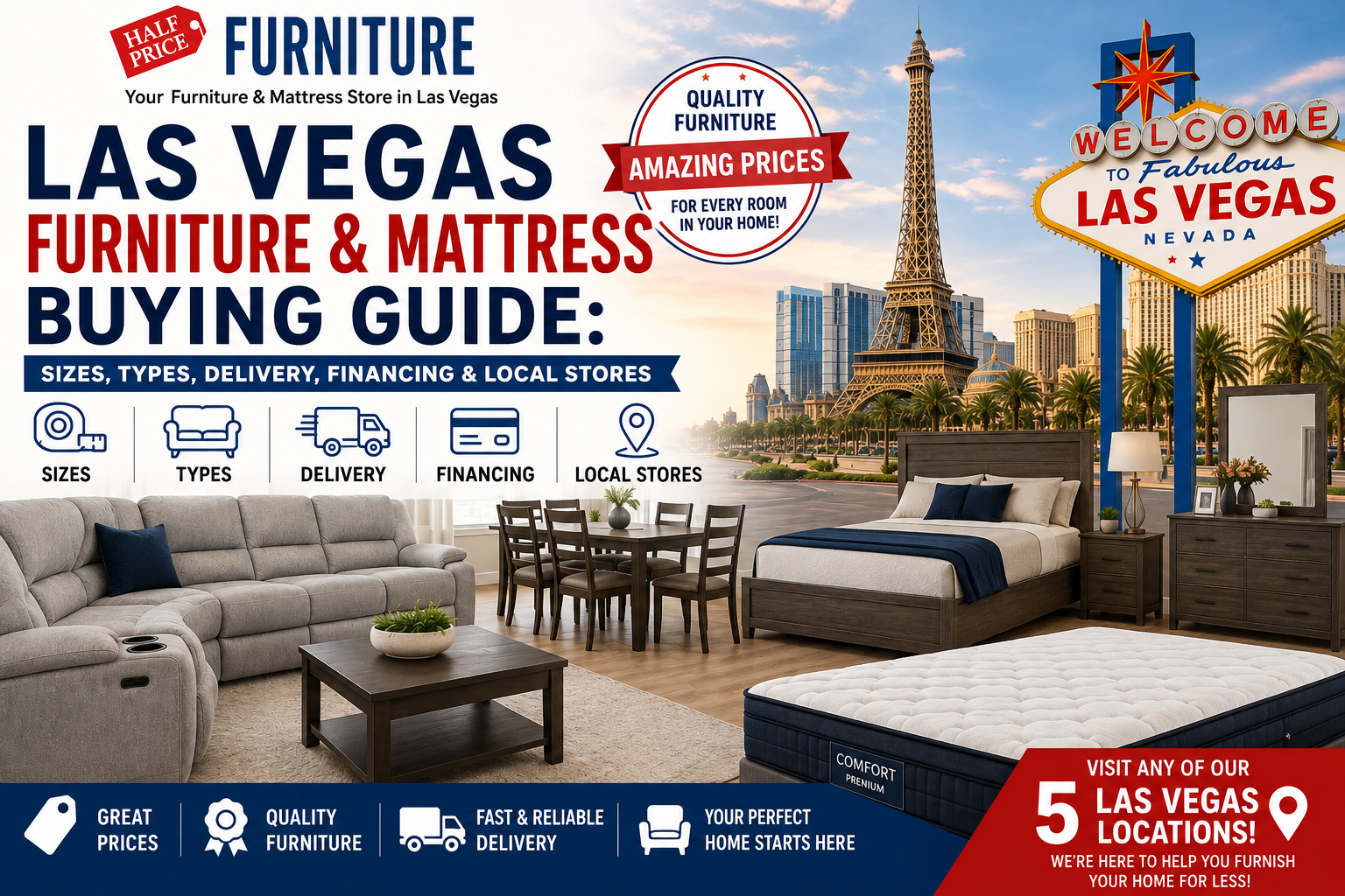Las Vegas Furniture & Mattress Buying Guide: Sizes, Types, Delivery, Financing & Local Stores