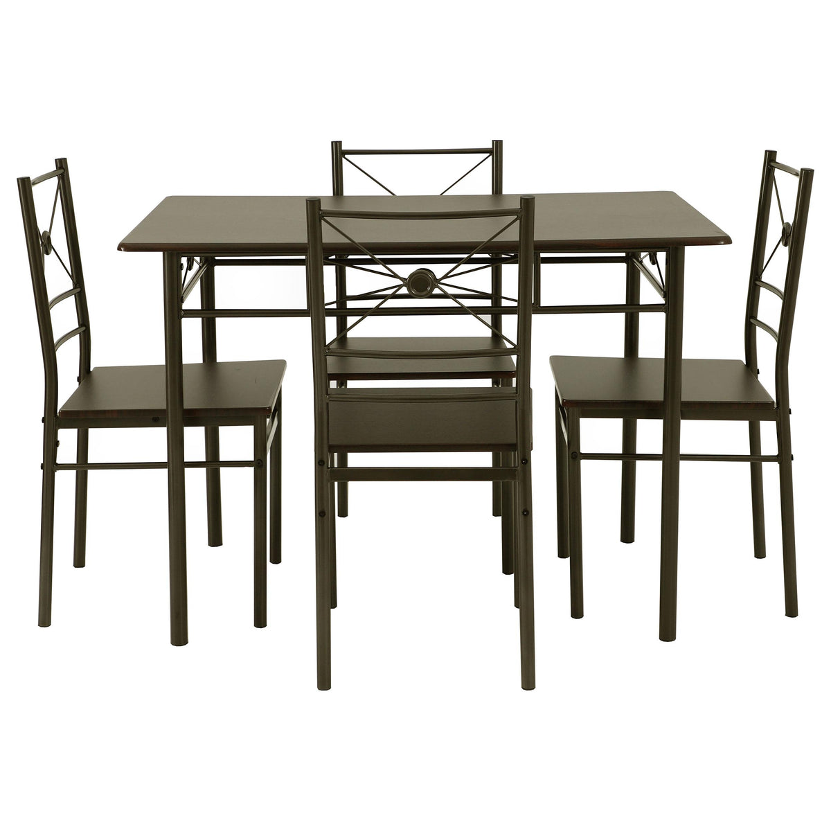 Anna 5-piece Rectangular Dining Set Dark Bronze Half Price Furniture