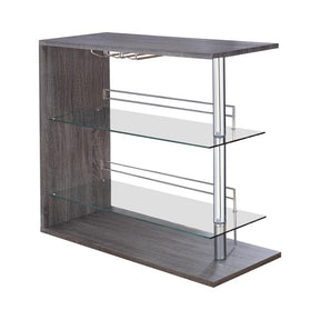 Prescott Rectangular 2-shelf Bar Unit Grey Prescott Rectangular 2-shelf Bar Unit Grey Half Price Furniture