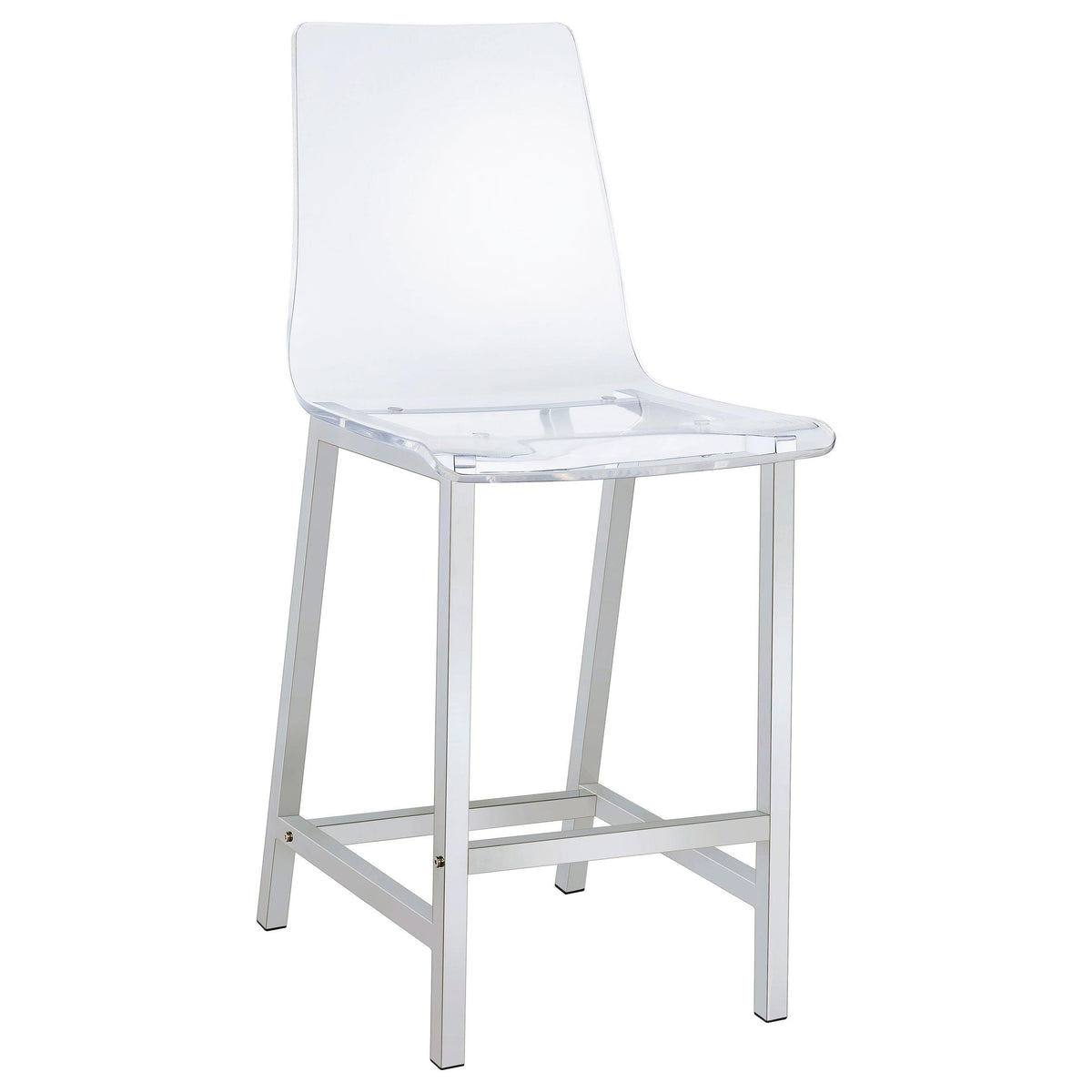 Juelia Counter Height Stools Chrome and Clear Acrylic (Set of 2)  Las Vegas Furniture Stores