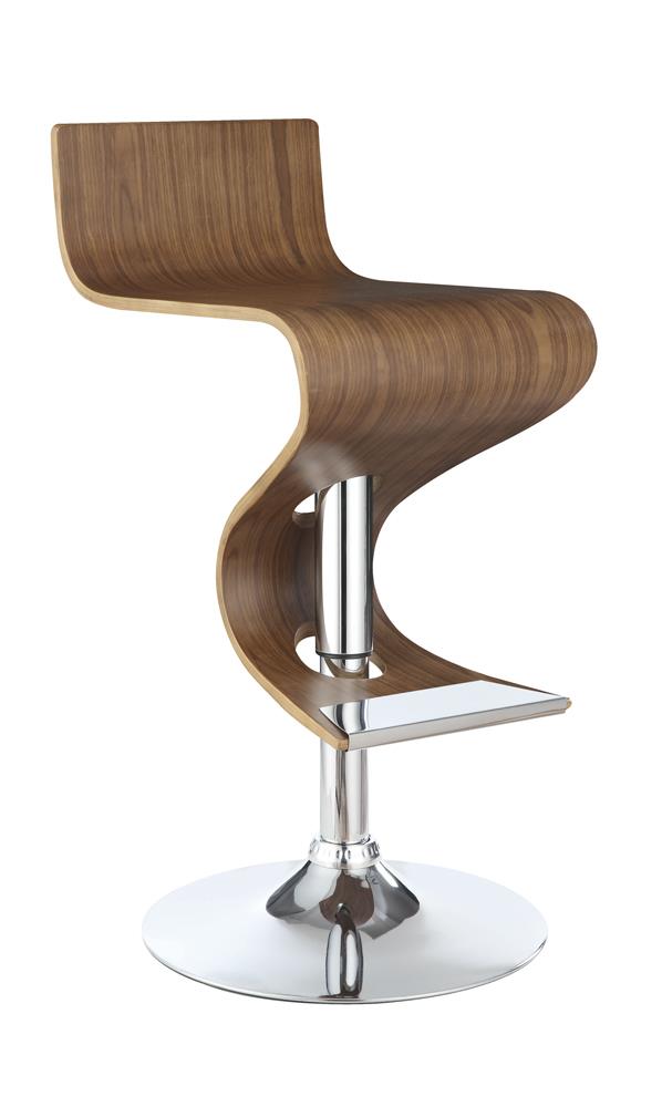 Covina Adjustable Bar Stool Walnut and Chrome Half Price Furniture