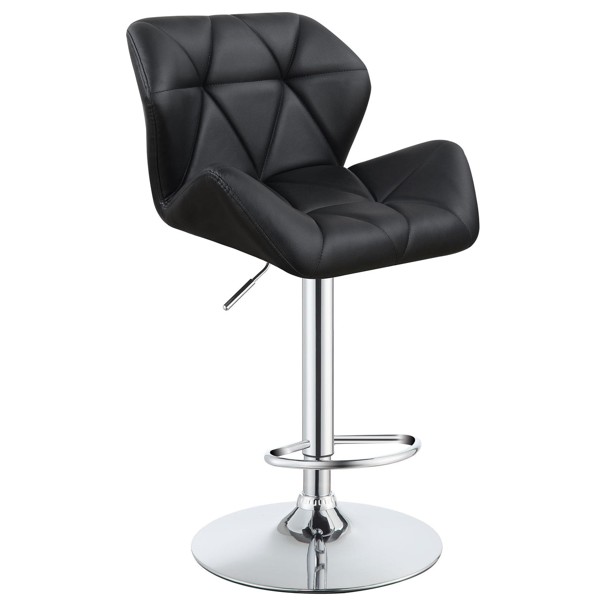 Berrington Adjustable Bar Stools Chrome and Black (Set of 2) Half Price Furniture
