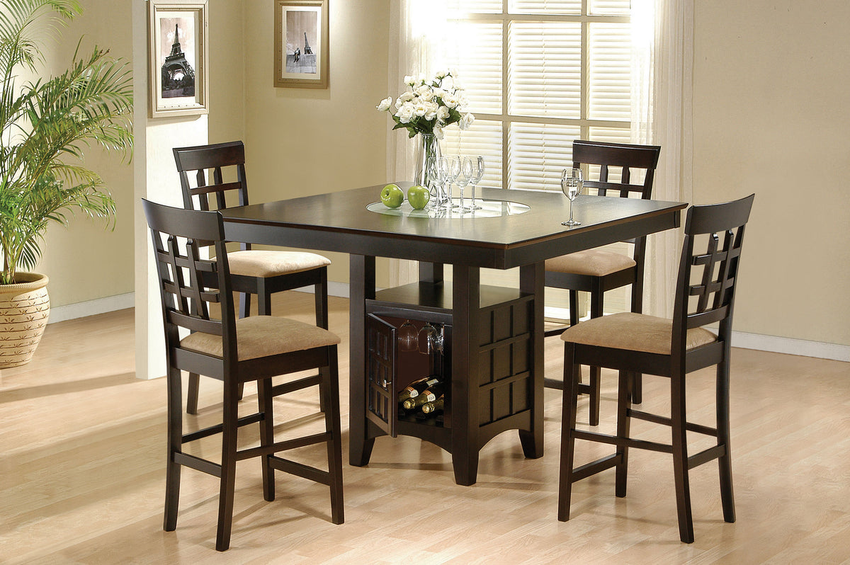 Gabriel 5-piece Square Counter Height Dining Set Cappuccino Half Price Furniture