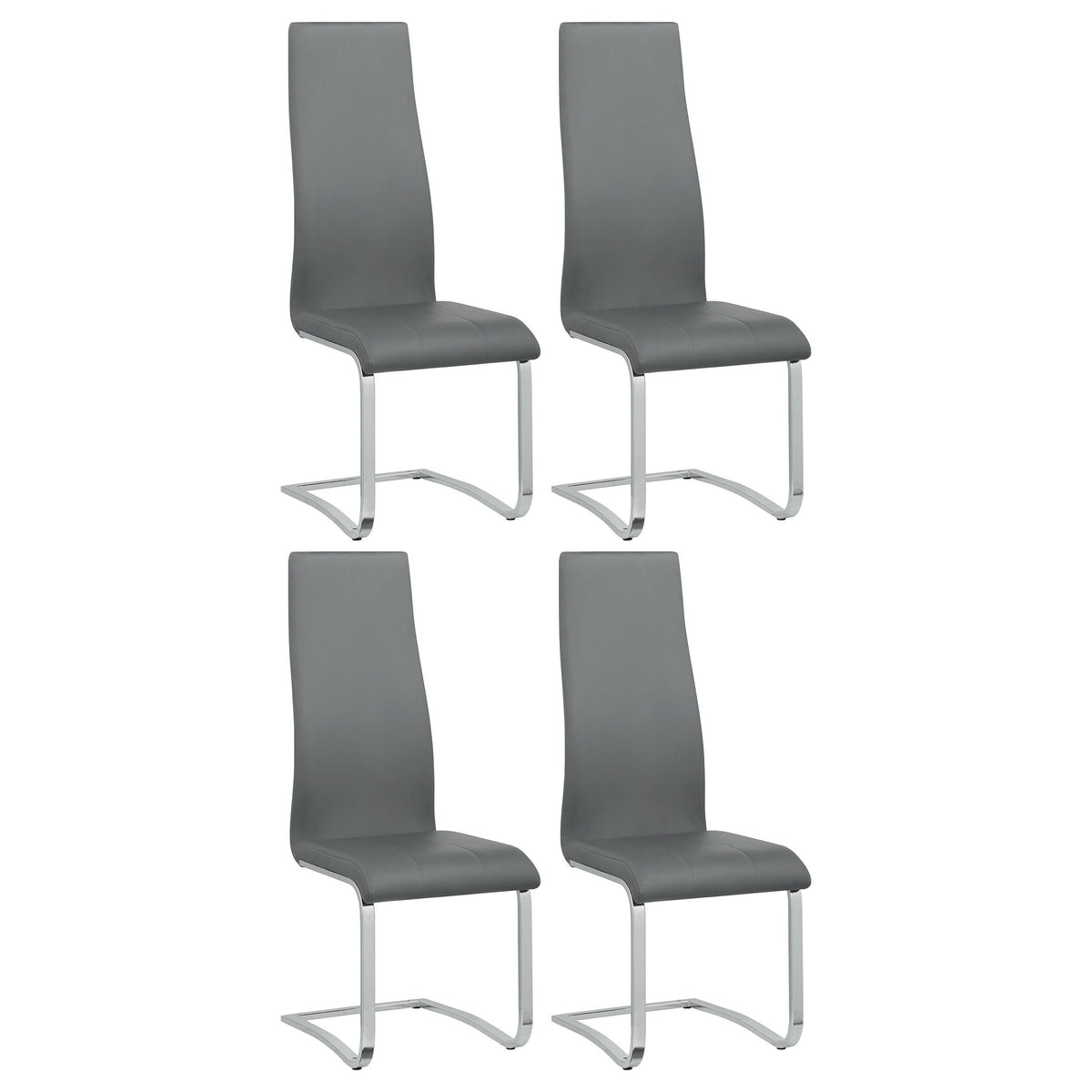 Montclair Upholstered High Back Side Chairs Grey and Chrome (Set of 4) Montclair Upholstered High Back Side Chairs Grey and Chrome (Set of 4) Half Price Furniture