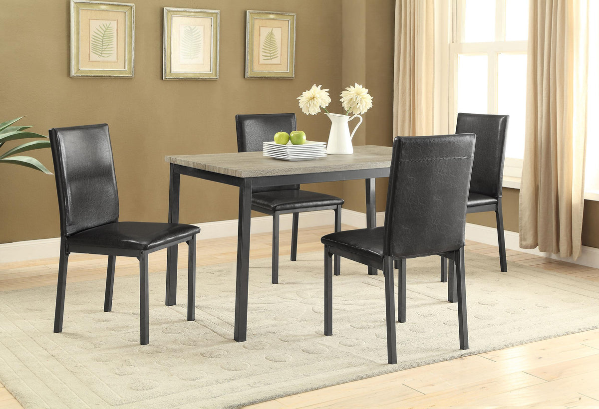 Garza 5-piece Dining Room Set Weathered Grey and Black Garza 5-piece Dining Room Set Weathered Grey and Black Half Price Furniture