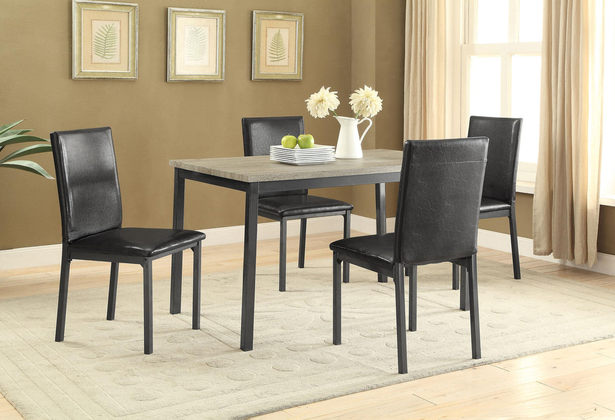 Garza 5-piece Dining Room Set Weathered Grey and Black Half Price Furniture