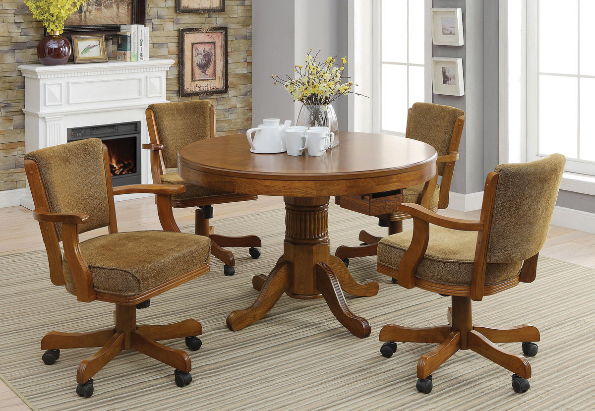 Mitchell 5-piece Game Table Set Amber and Brown Mitchell 5-piece Game Table Set Amber and Brown Half Price Furniture