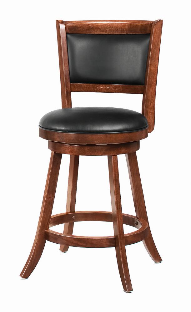 Broxton Upholstered Swivel Counter Height Stools Chestnut and Black (Set of 2)  Las Vegas Furniture Stores