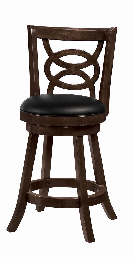 Calecita Swivel Counter Height Stools with Upholstered Seat Cappuccino (Set of 2)  Las Vegas Furniture Stores