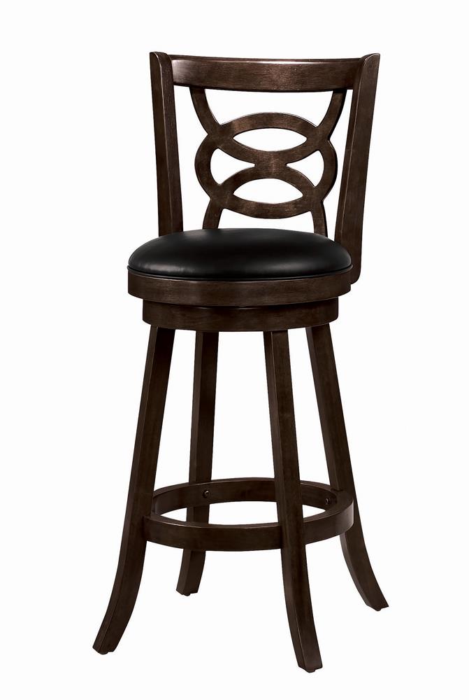 Calecita Swivel Bar Stools with Upholstered Seat Cappuccino (Set of 2)  Las Vegas Furniture Stores