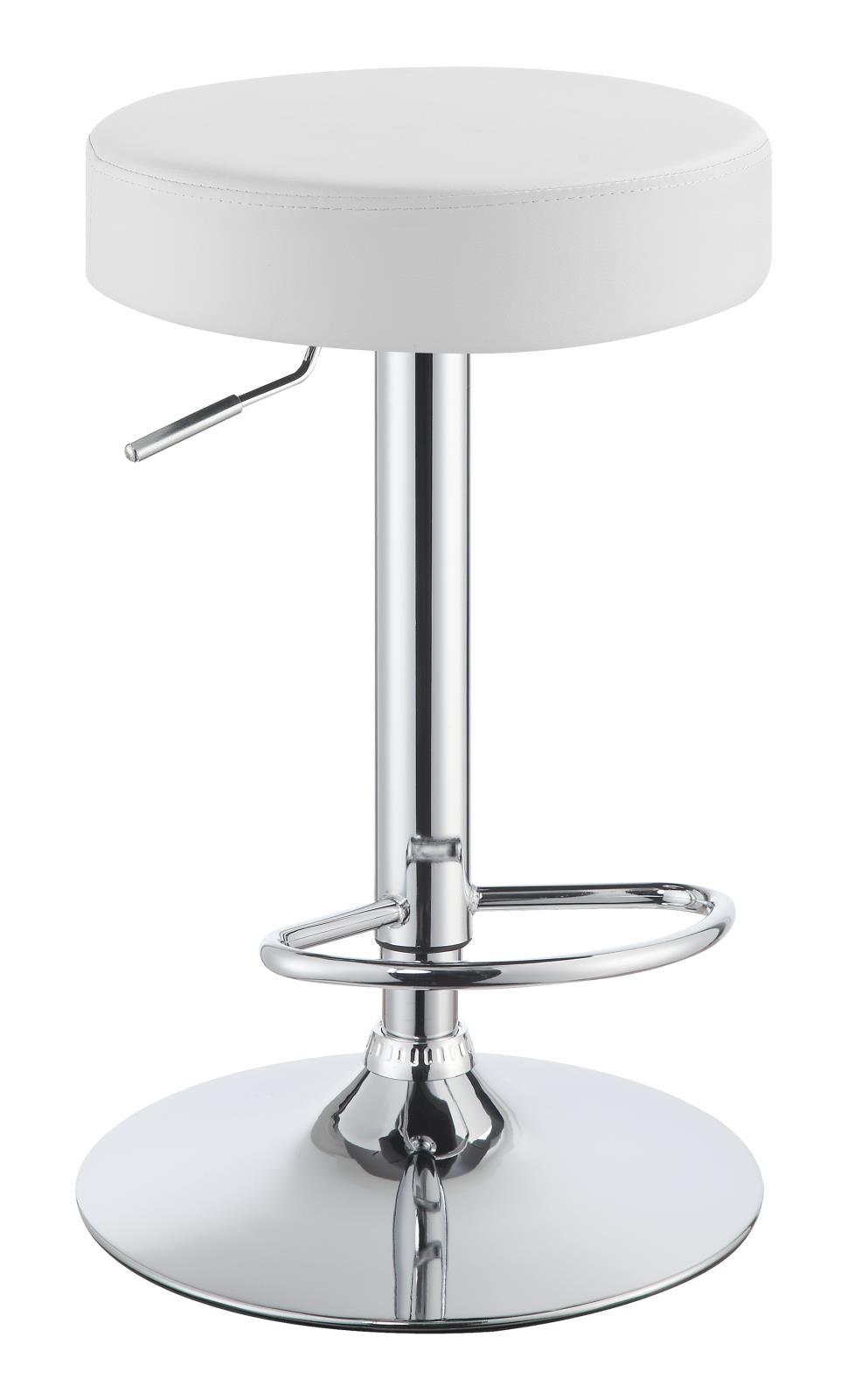 Ramses Adjustable Backless Bar Stool Chrome and White Half Price Furniture