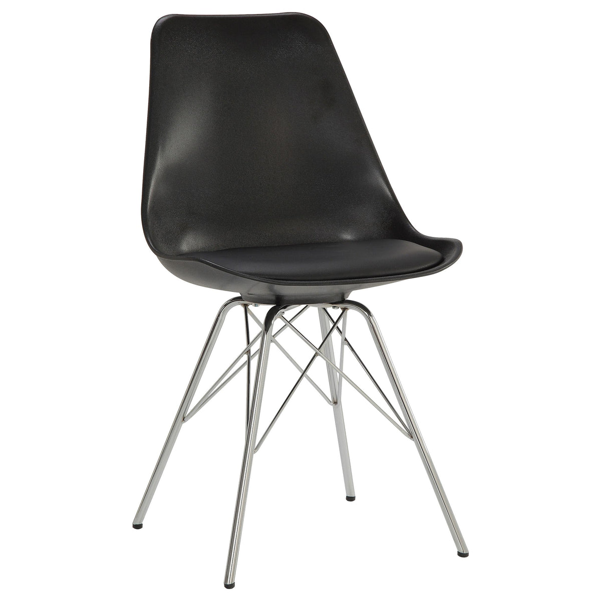 Juniper Armless Dining Chairs Black and Chrome (Set of 2) Half Price Furniture