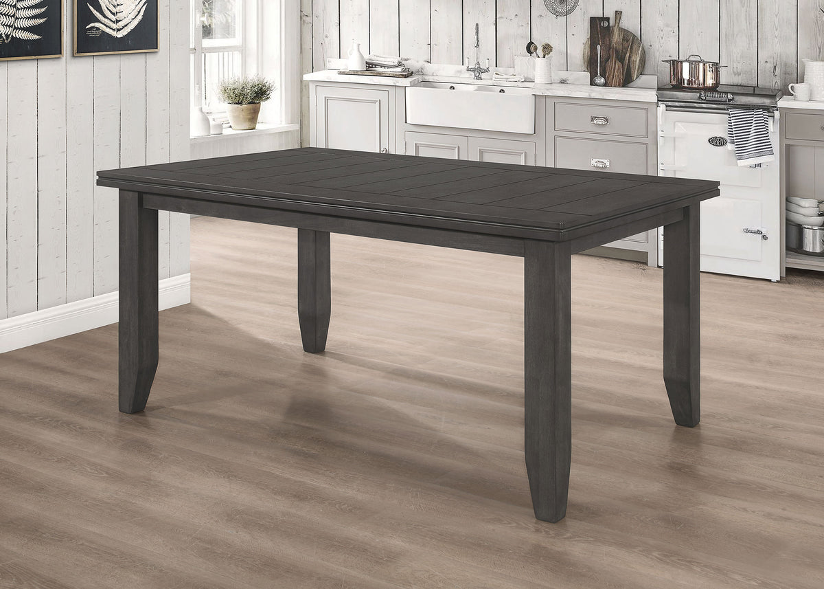 Dalila Rectangular Plank Top Dining Table Dark Grey  Las Vegas Furniture Stores