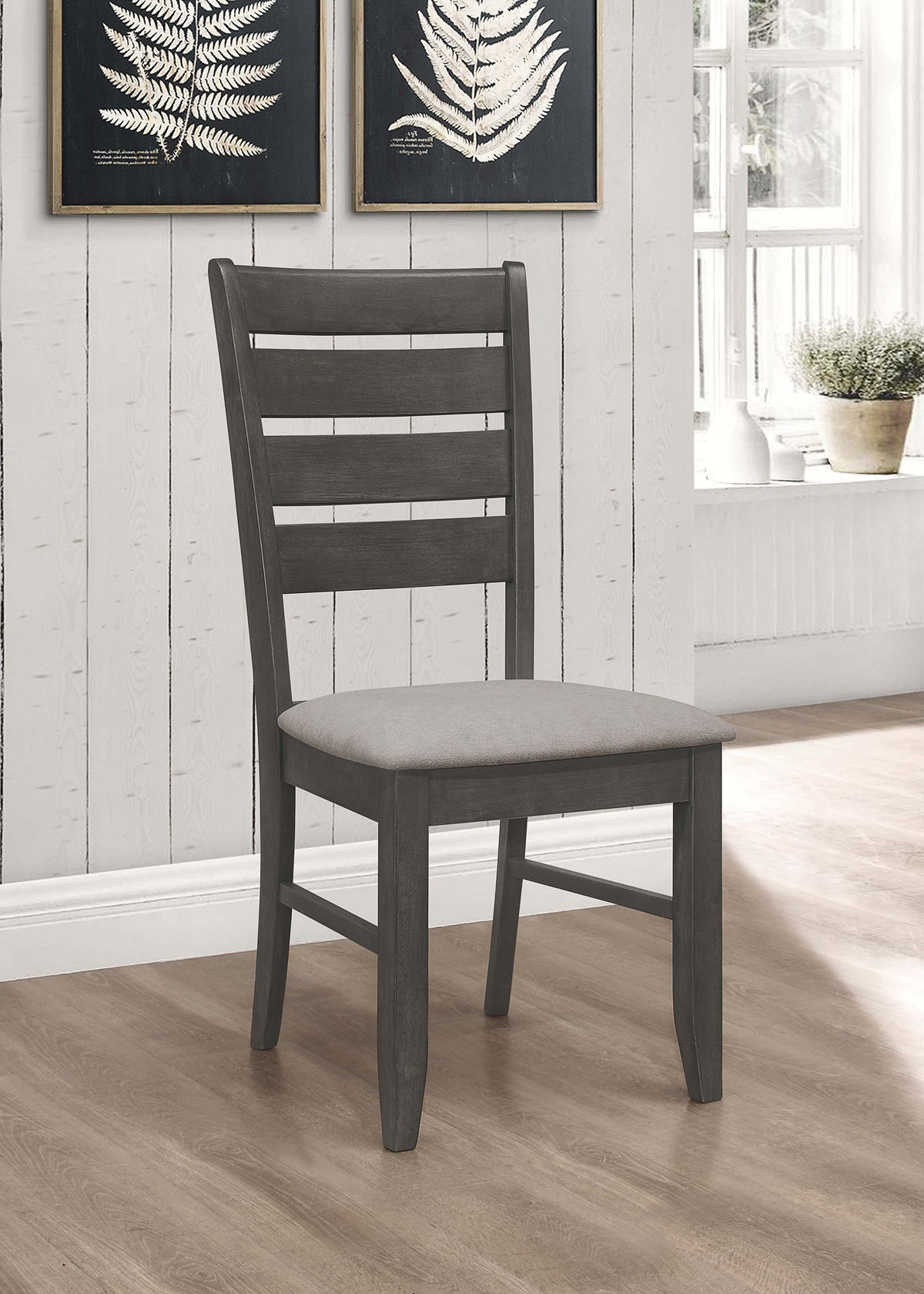 Dalila Ladder Back Side Chair (Set of 2) Grey and Dark Grey  Las Vegas Furniture Stores
