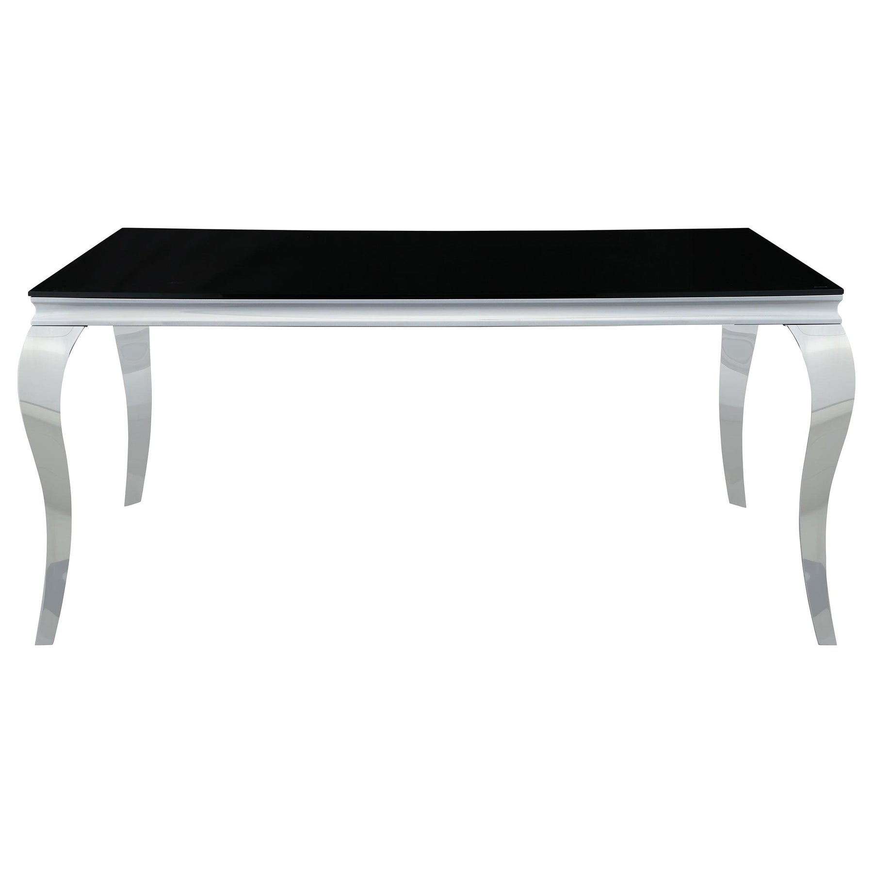 Carone Rectangular Dining Table Chrome and Black Carone Rectangular Dining Table Chrome and Black Half Price Furniture