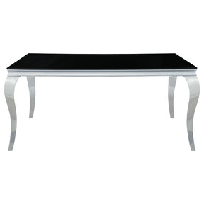 Carone Rectangular Dining Table Chrome and Black Carone Rectangular Dining Table Chrome and Black Half Price Furniture