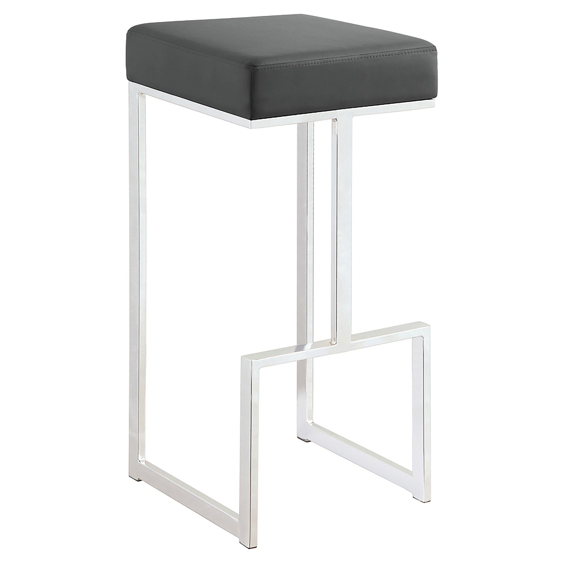 Gervase Square Bar Stool Grey and Chrome Half Price Furniture