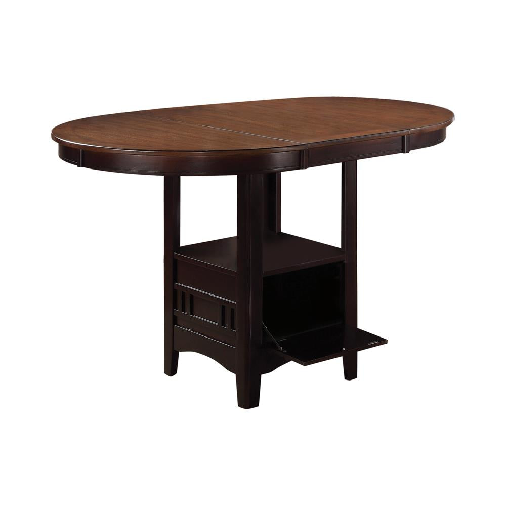 Lavon Oval Counter Height Table Light Chestnut and Espresso  Las Vegas Furniture Stores
