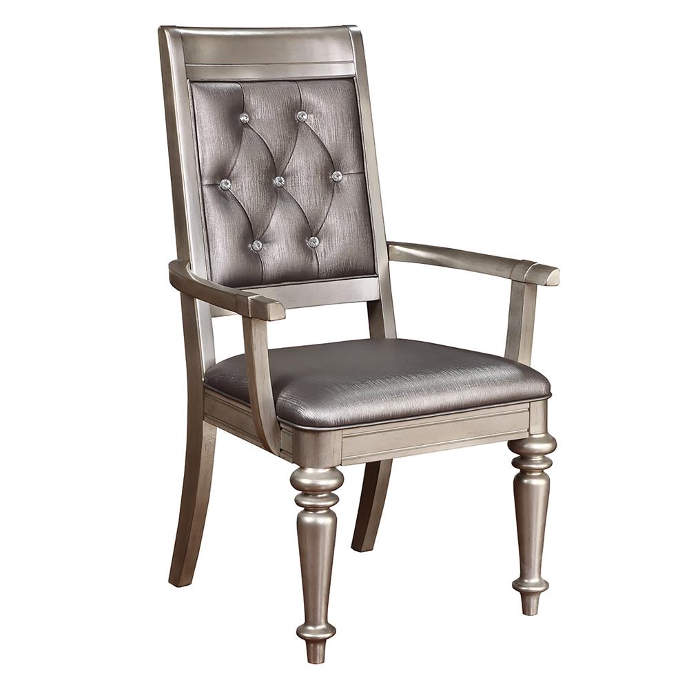 Bling Game Open Back Arm Chairs Metallic (Set of 2)  Las Vegas Furniture Stores
