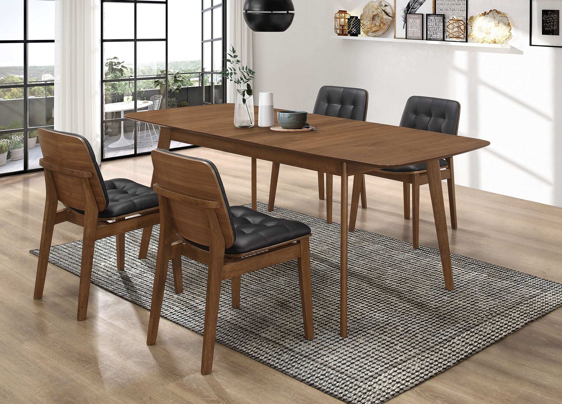 Redbridge Rectangular 5-piece Dining Set Natural Walnut Half Price Furniture