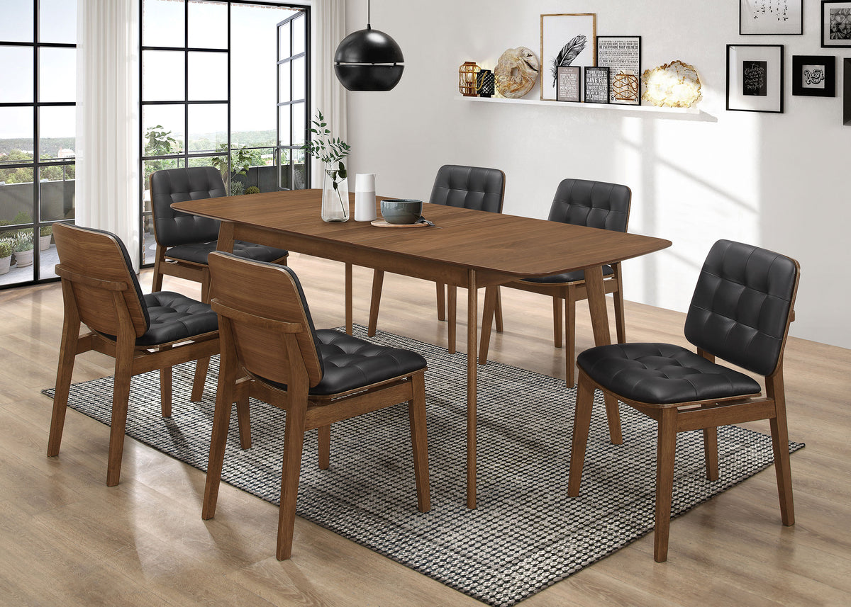 Redbridge Rectangular 7-piece Dining Set Natural Walnut Half Price Furniture