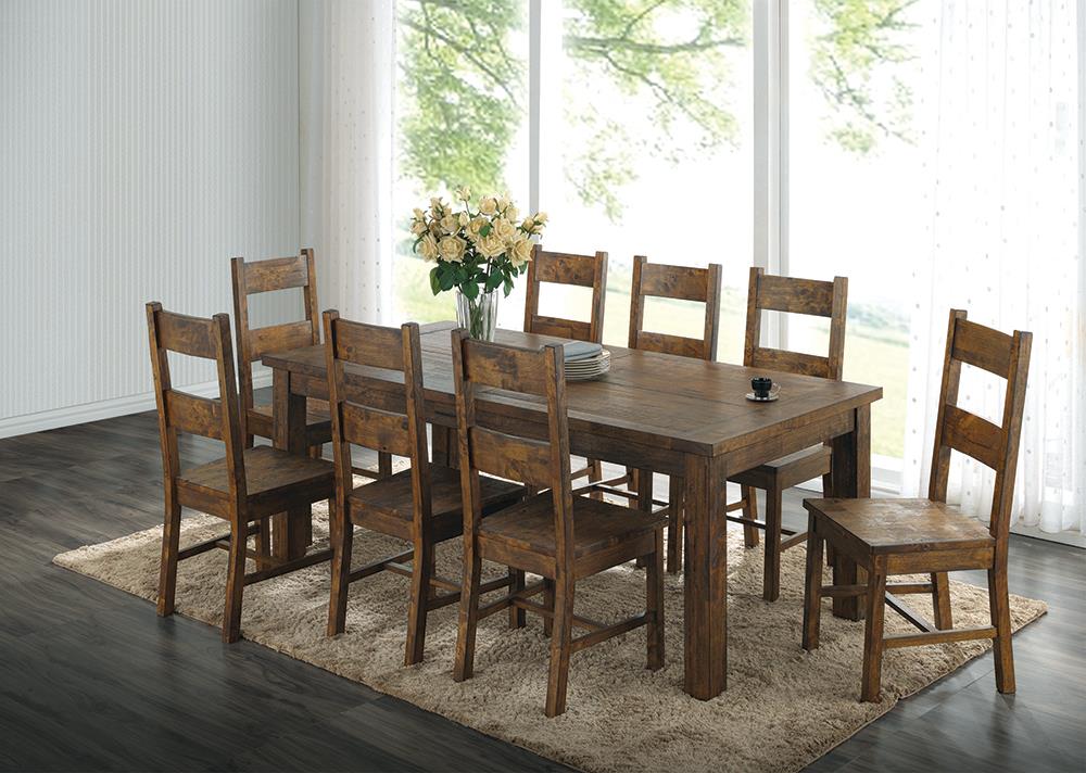 Coleman 9-piece Rectangular Dining Set Rustic Golden Brown Half Price Furniture