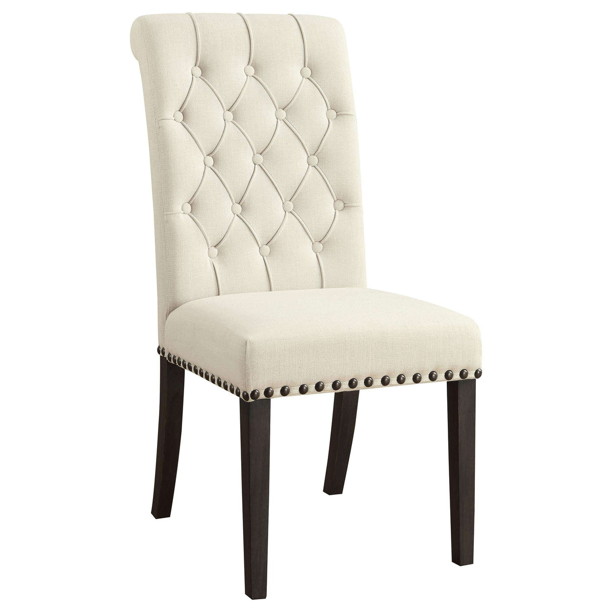 Alana Upholstered Side Chairs Beige and Smokey Black (Set of 2) Half Price Furniture