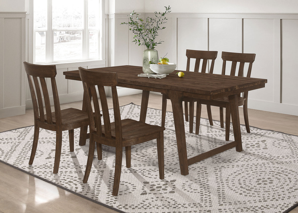 Reynolds Rectangular Dining Table Set Brown Oak Half Price Furniture