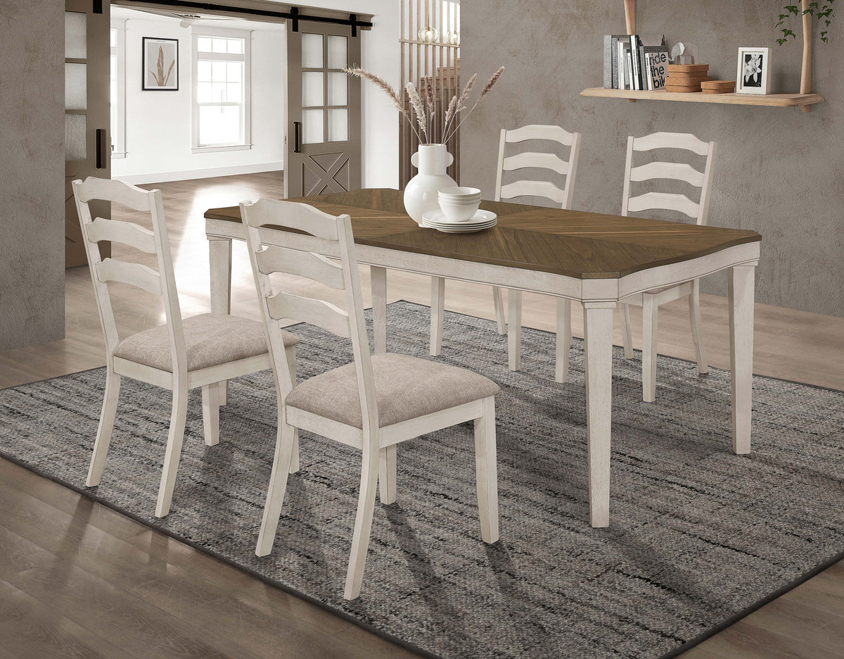 Ronnie Starburst Dining Table Set Khaki and Rustic Cream Ronnie Starburst Dining Table Set Khaki and Rustic Cream Half Price Furniture