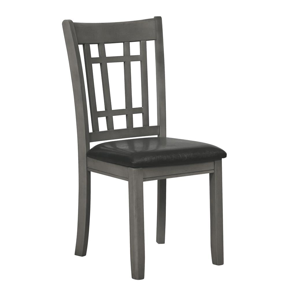 Lavon Padded Dining Side Chairs Medium Grey and Black (Set of 2)  Las Vegas Furniture Stores