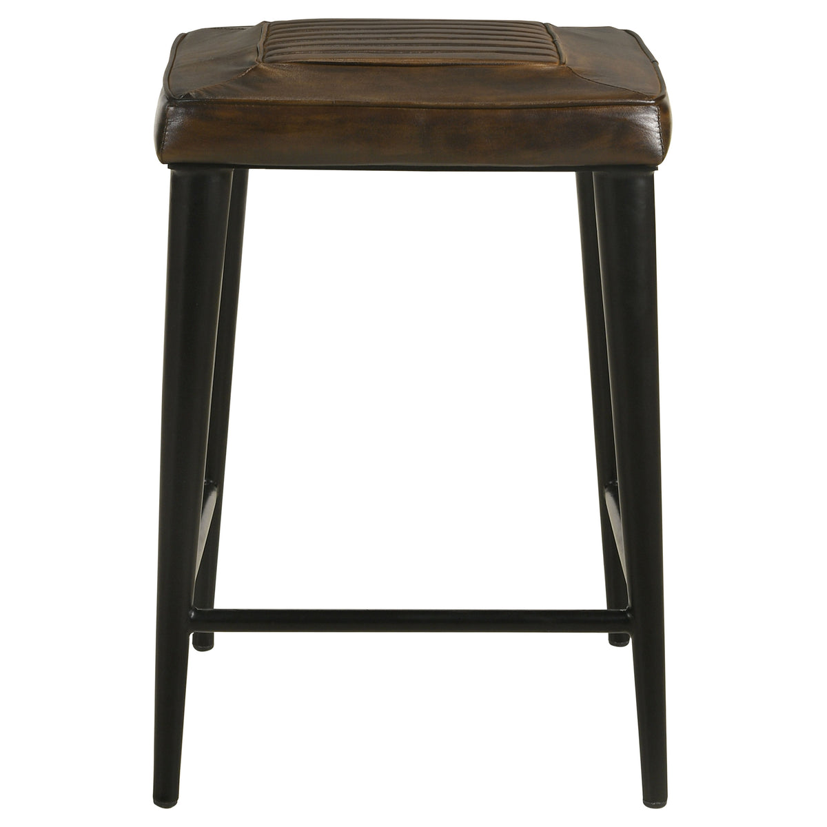 Alvaro Leather Upholstered Backless Counter Height Stool Antique Brown and Black (Set of 2)  Las Vegas Furniture Stores