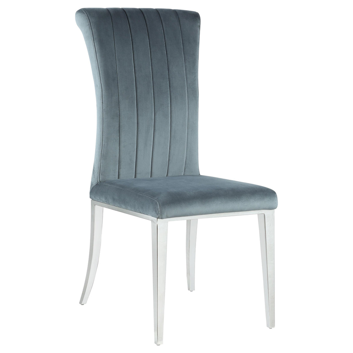 Beaufort Upholstered Curved Back Side Chairs Dark Grey (Set of 2)  Las Vegas Furniture Stores