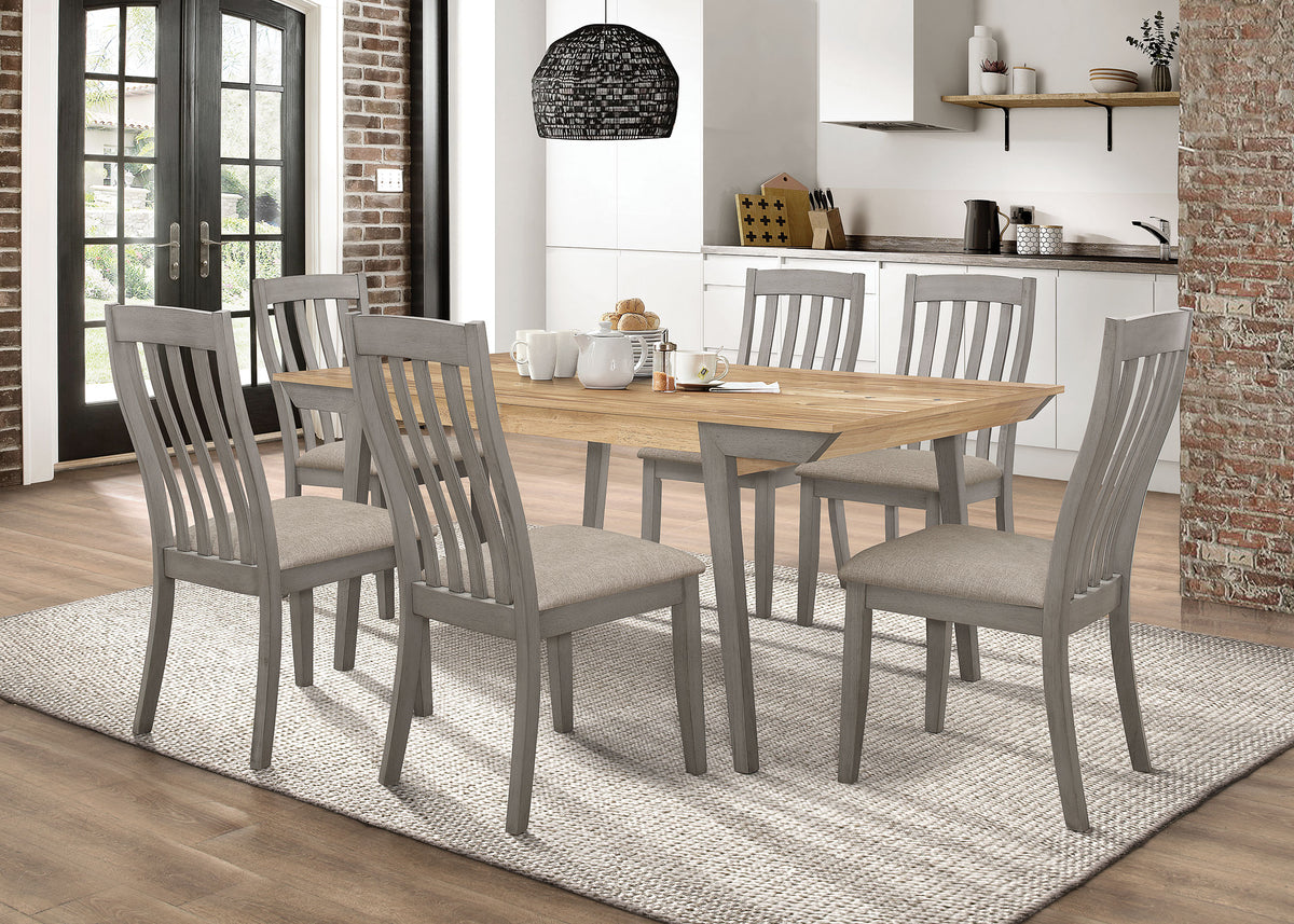 Nogales 7-piece Rectangle Dining Set Acacia and Coastal Grey Nogales 7-piece Rectangle Dining Set Acacia and Coastal Grey Half Price Furniture