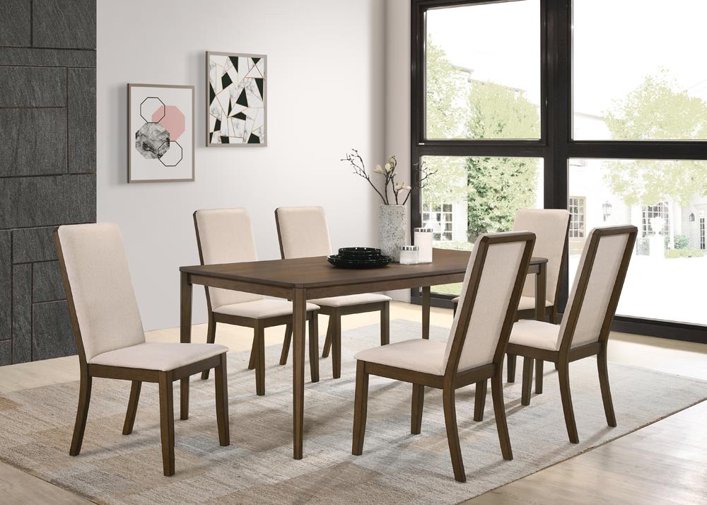 Wethersfield 7-piece Dining Set Medium Walnut and Latte Half Price Furniture