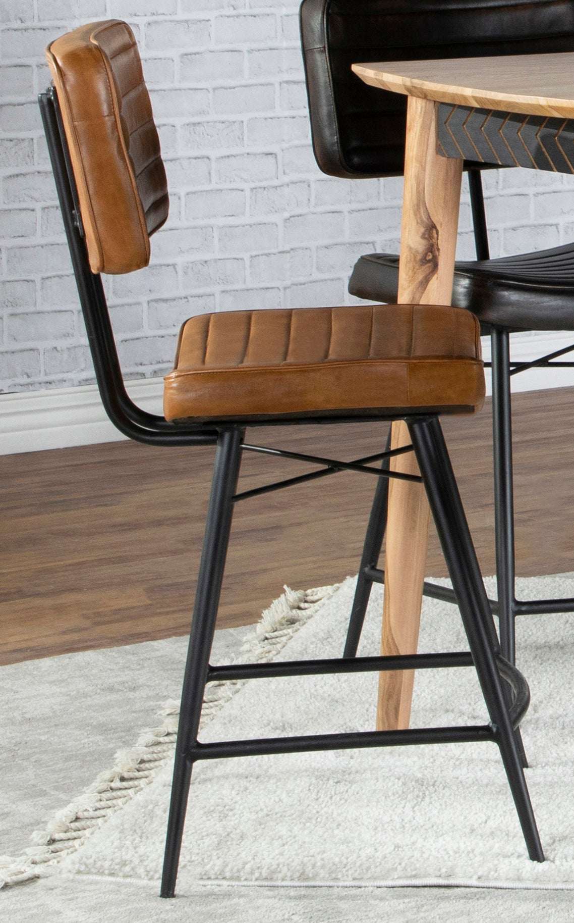 Partridge Upholstered Counter Height Stools with Footrest (Set of 2) - Half Price Furniture