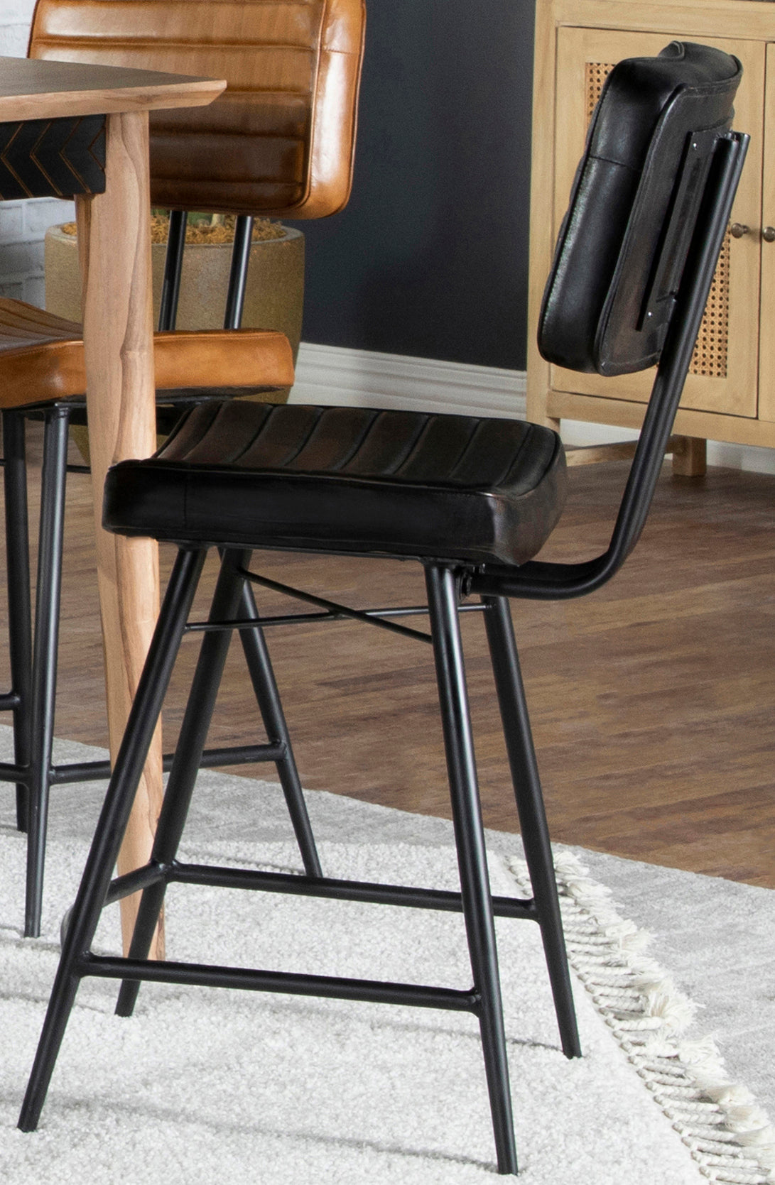 Partridge Upholstered Counter Height Stools with Footrest (Set of 2)  Las Vegas Furniture Stores