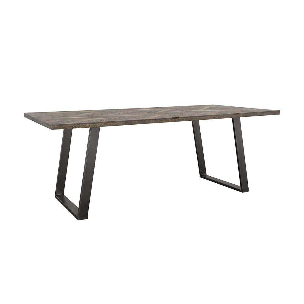 Misty Sled Leg Dining Table Grey Sheesham and Gunmetal Misty Sled Leg Dining Table Grey Sheesham and Gunmetal Half Price Furniture