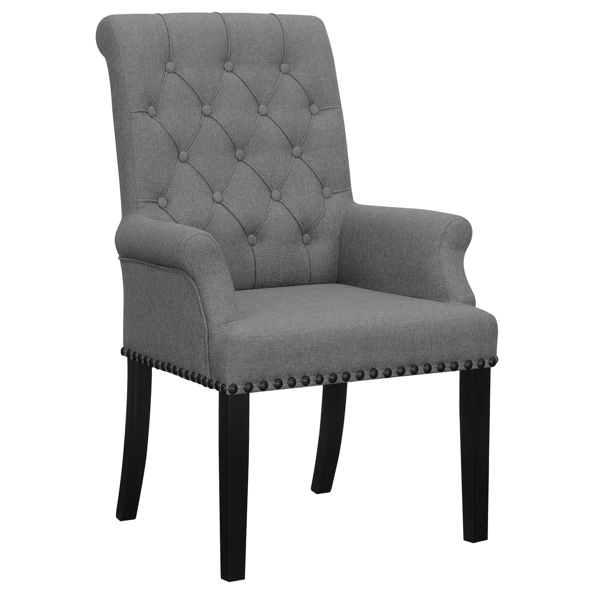 Alana Upholstered Tufted Arm Chair with Nailhead Trim  Las Vegas Furniture Stores