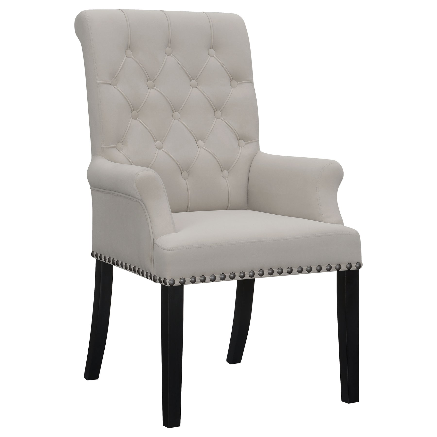 Alana Upholstered Tufted Arm Chair with Nailhead Trim Alana Upholstered Tufted Arm Chair with Nailhead Trim Half Price Furniture
