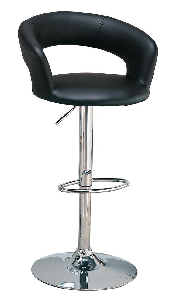 Barraza 29" Adjustable Height Bar Stool Black and Chrome Half Price Furniture