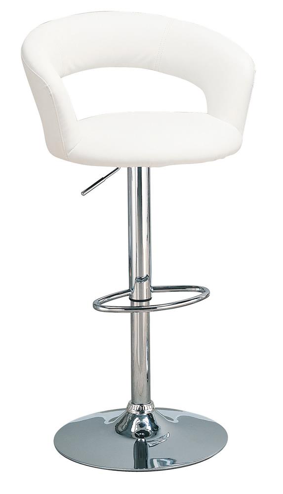 Barraza 29" Adjustable Height Bar Stool White and Chrome  Las Vegas Furniture Stores