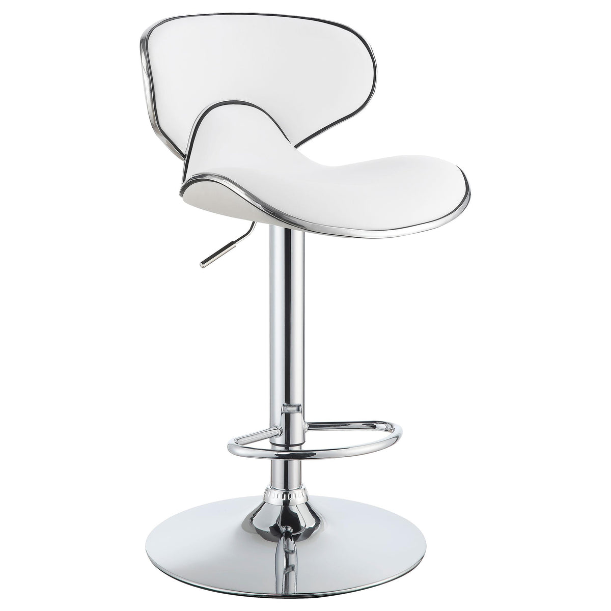 Edenton Upholstered Adjustable Height Bar Stools White and Chrome (Set of 2)  Las Vegas Furniture Stores