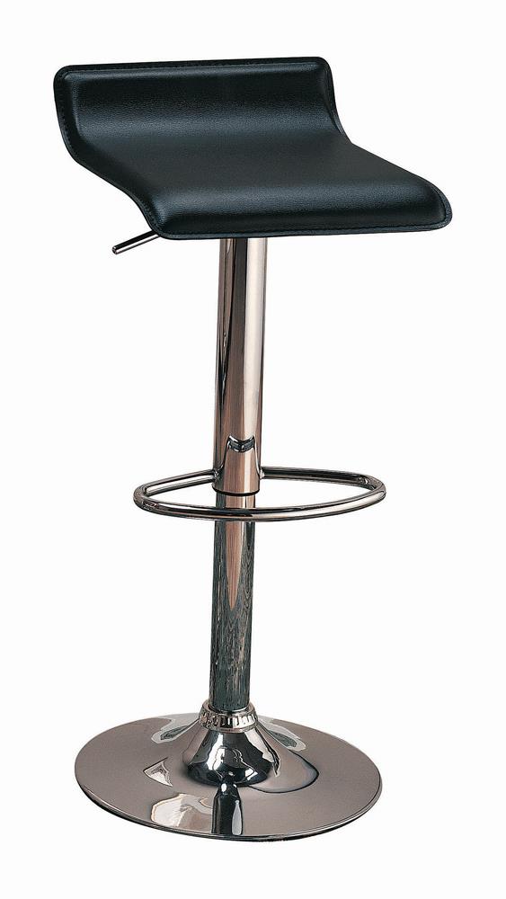 Bidwell 29" Upholstered Backless Adjustable Bar Stools Black and Chrome (Set of 2) Bidwell 29" Upholstered Backless Adjustable Bar Stools Black and Chrome (Set of 2) Half Price Furniture