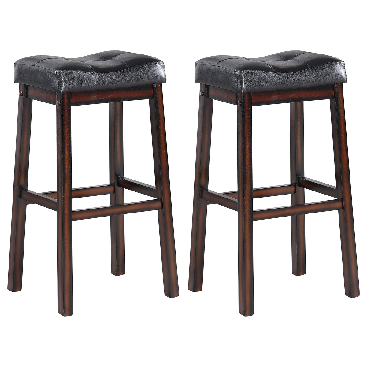 Donald Upholstered Bar Stools Black and Cappuccino (Set of 2)  Las Vegas Furniture Stores