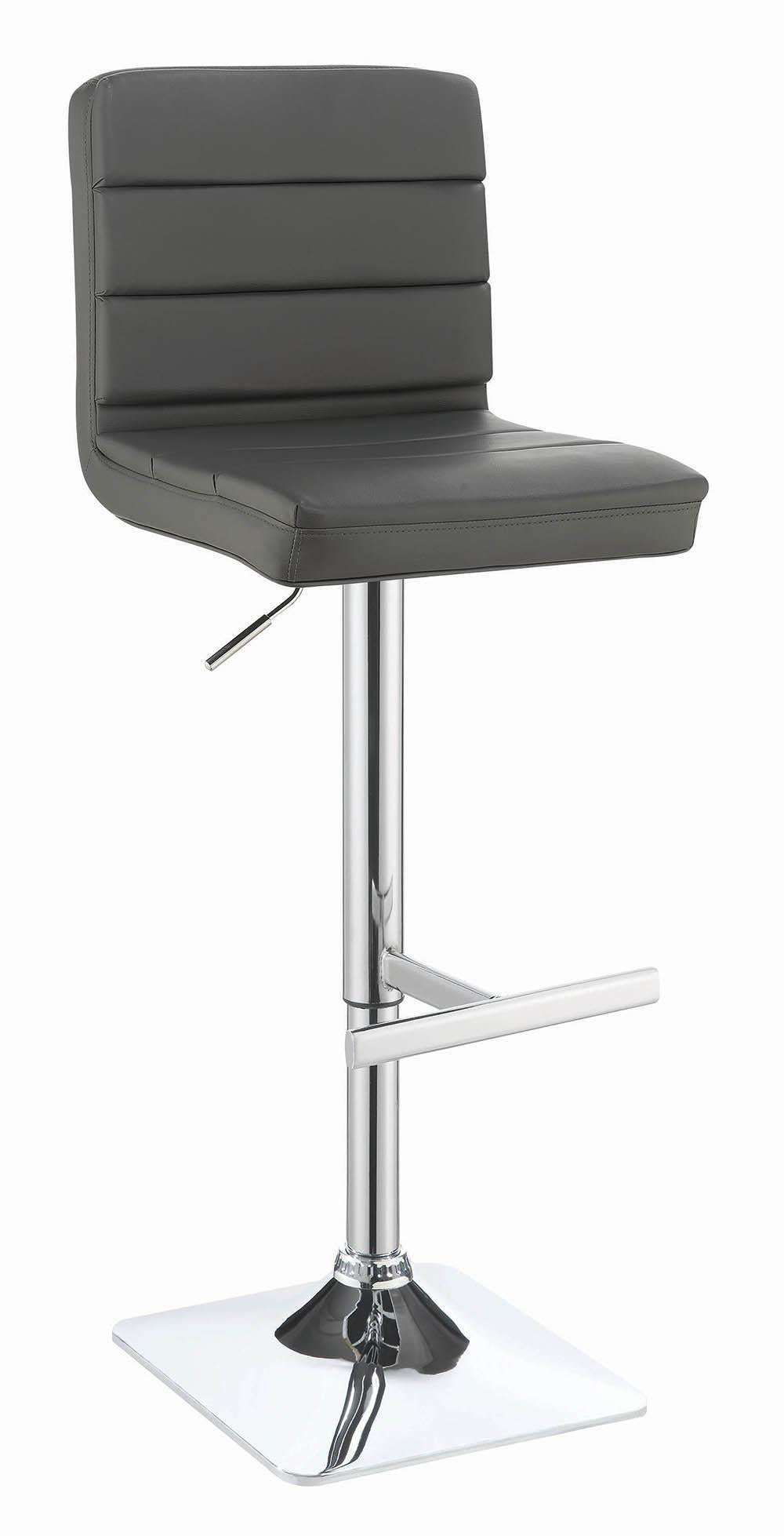 Bianca Upholstered Adjustable Bar Stools Grey and Chrome (Set of 2)  Las Vegas Furniture Stores