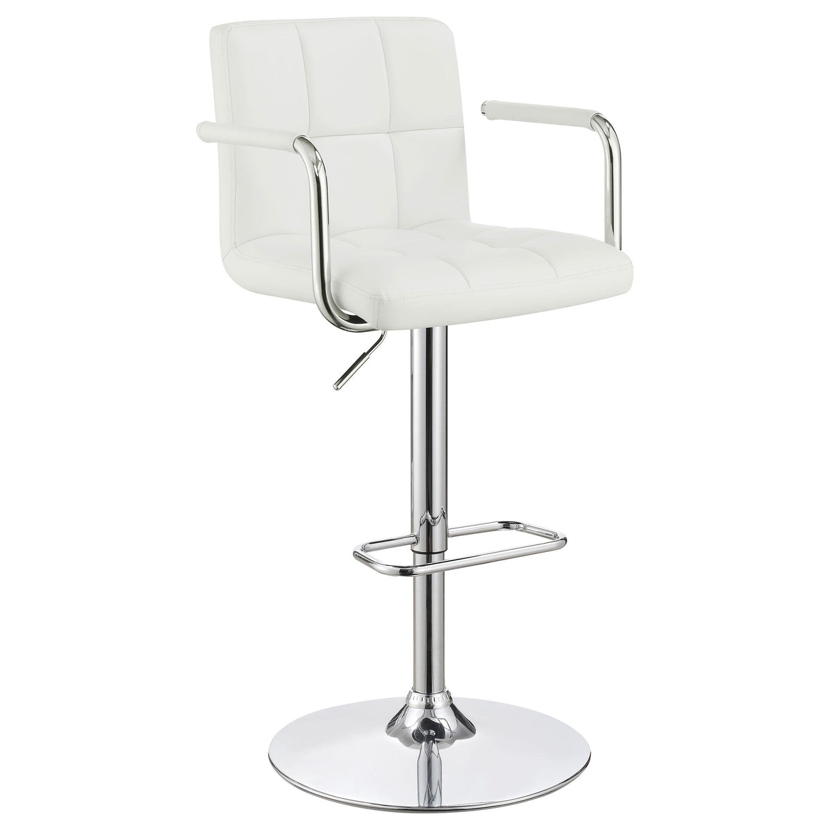 Palomar Adjustable Height Bar Stool White and Chrome Half Price Furniture
