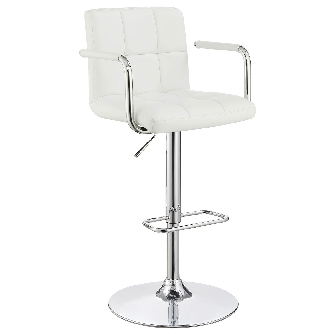 Palomar Adjustable Height Bar Stool White and Chrome Half Price Furniture