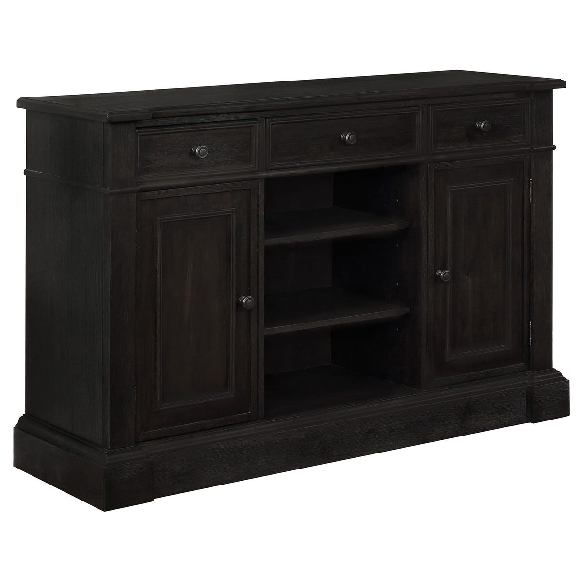 Phelps 2-door Rectangular Server Antique Noir Half Price Furniture