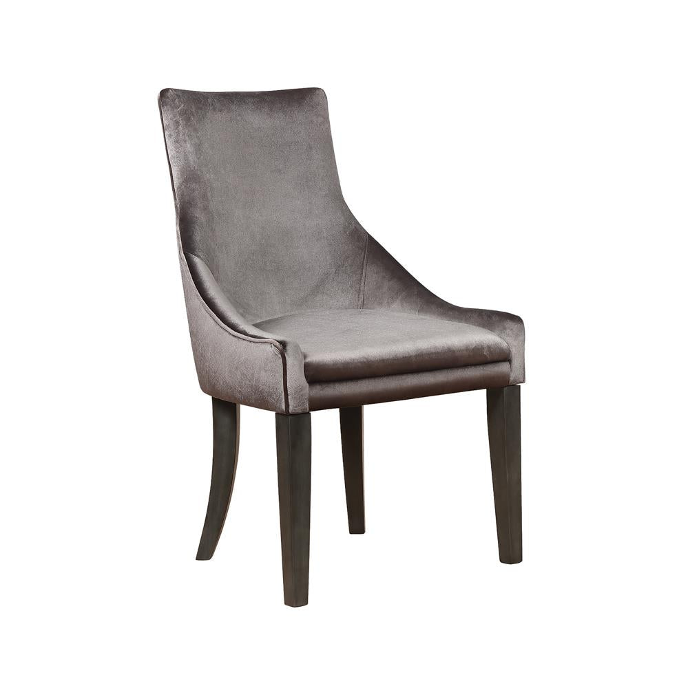 Phelps Upholstered Demi Wing Chairs Grey (Set of 2) Half Price Furniture