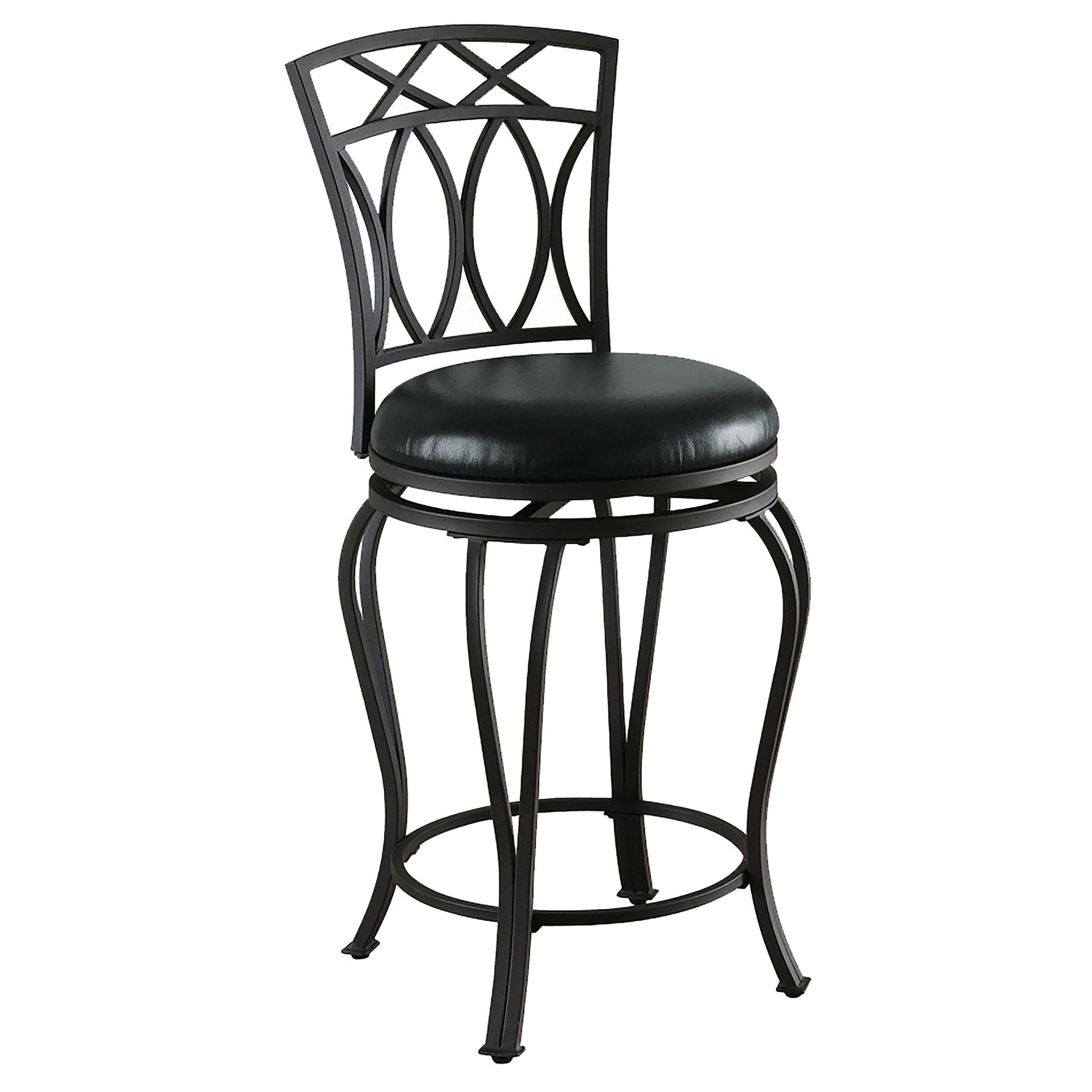 Adamsville Upholstered Swivel Counter Height Stool Black Half Price Furniture